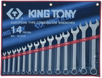 1214SR Набор комбинированных ключей, 5/16&quot;-1-1/4&quot;, 14 предметов KING TONY 1214SR