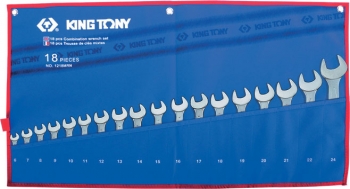 1218MRN Набор комбинированных ключей, 6-24 мм чехол из теторона, 18 предметов KING TONY 1218MRN
